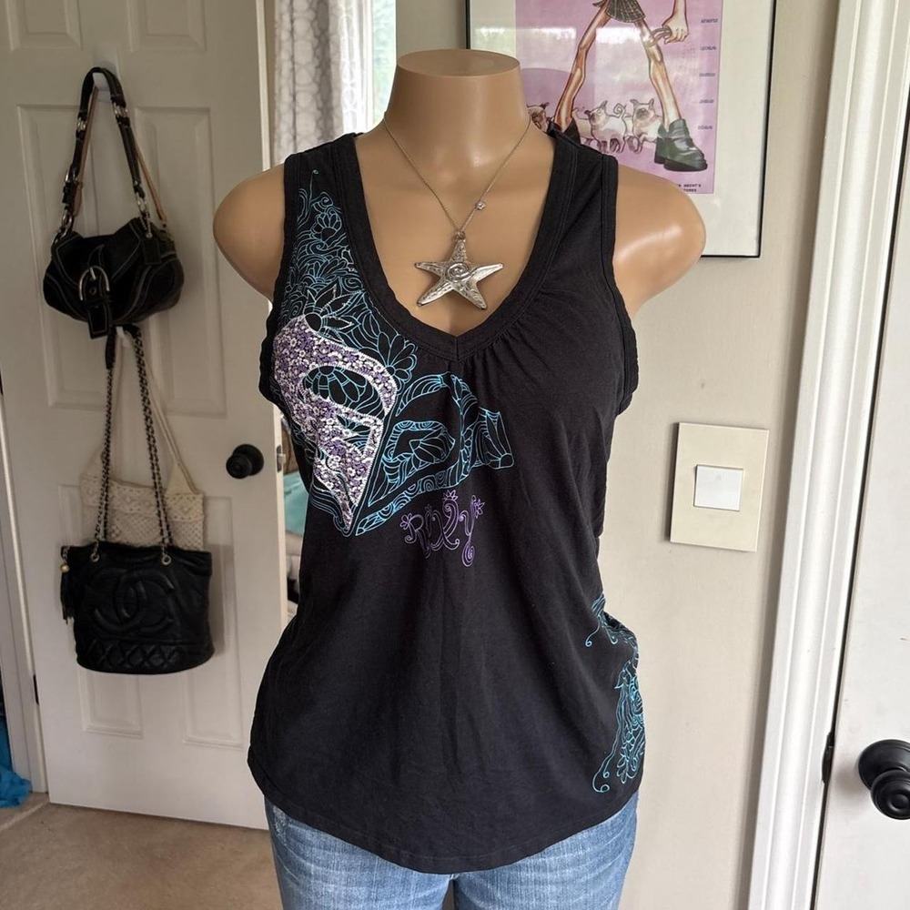 Y2K 2000s Roxy Graphic Tank Top size M